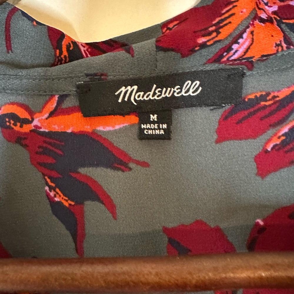 Madewell Floral Silk Wrap Blouse - Picture 3 of 4